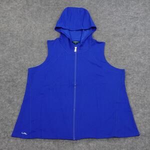 Ralph Lauren Jacket Womens XXL Sleeveless Hoodie Blue Activewear Top D